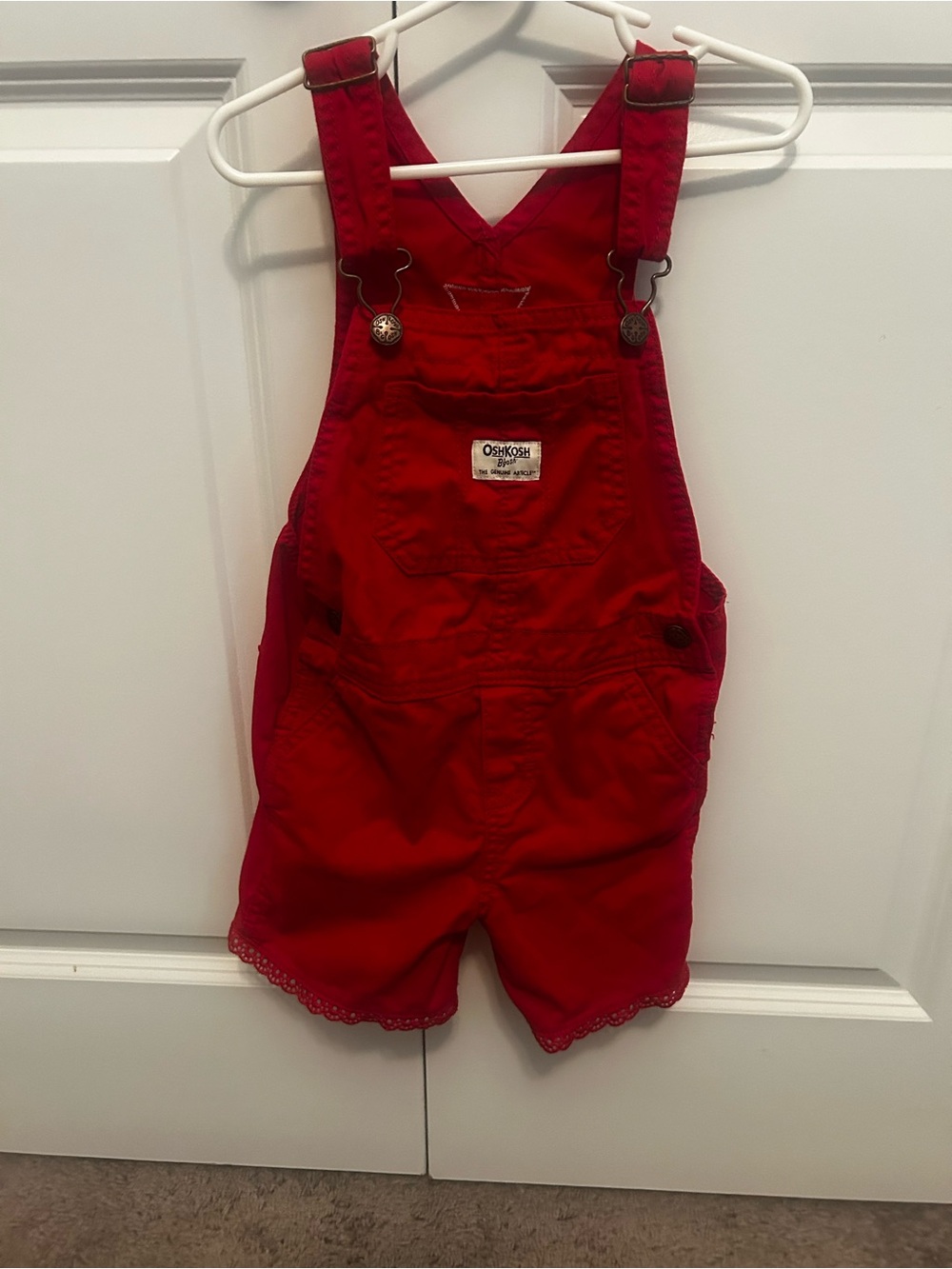 OshKosh B'gosh Bright Red Toddler Short Overalls